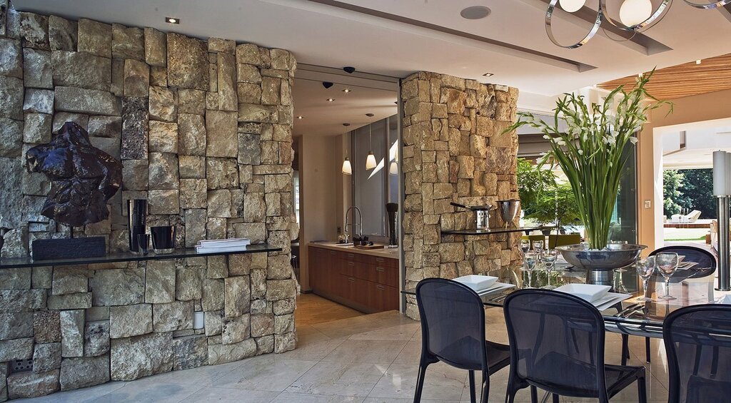 Stone wall in the interior