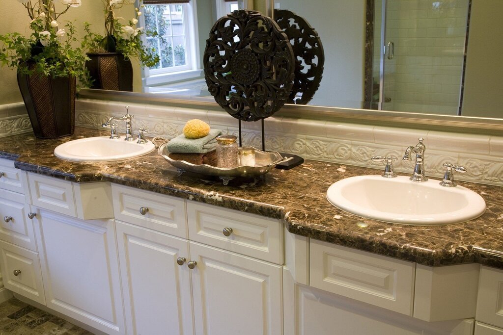 A stone countertop for the bathroom