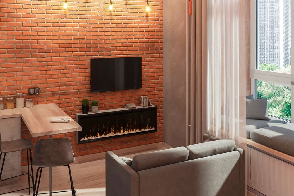 Electric fireplace loft 47 фото