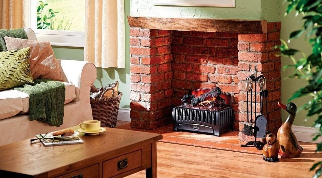 Brick fireplace 24 фото