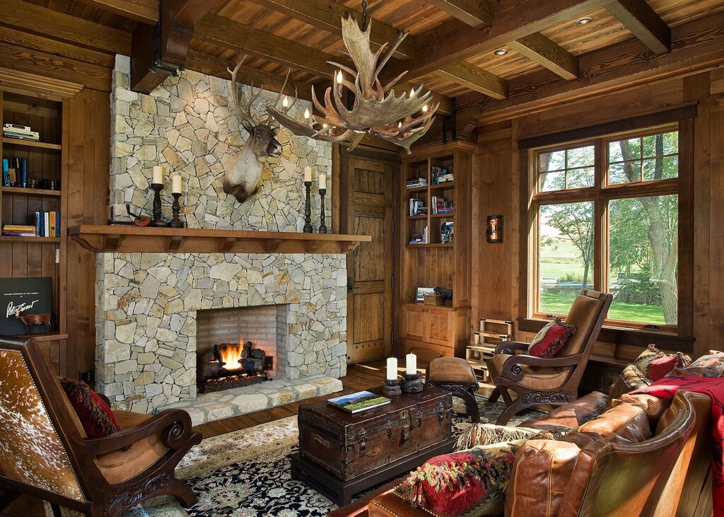 Country-style fireplace