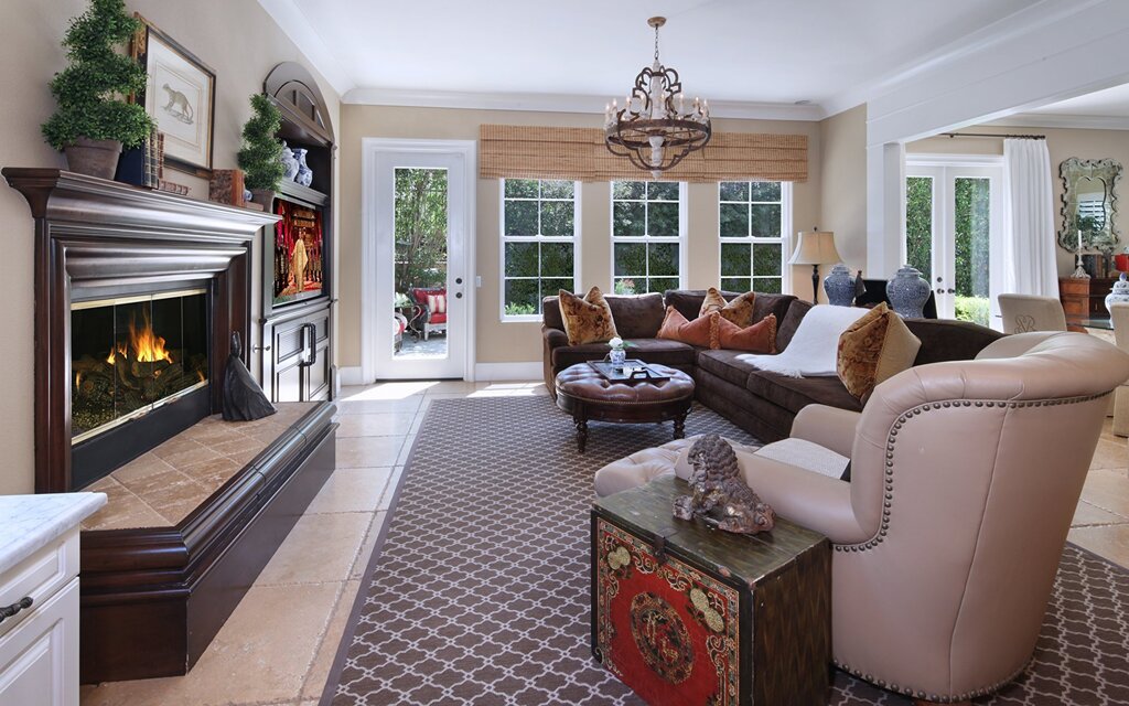 Fireplace room in a private house