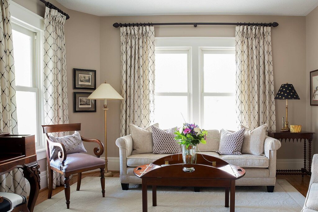 Cornices in the living room interior