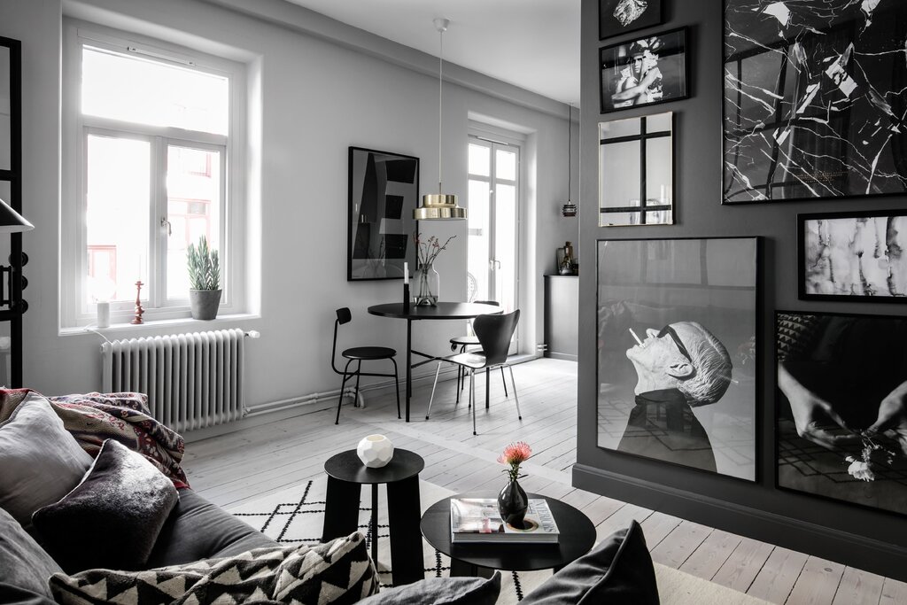 Black and white paintings for interior photos