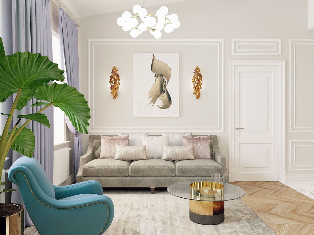 Paintings for the living room interior in a modern style