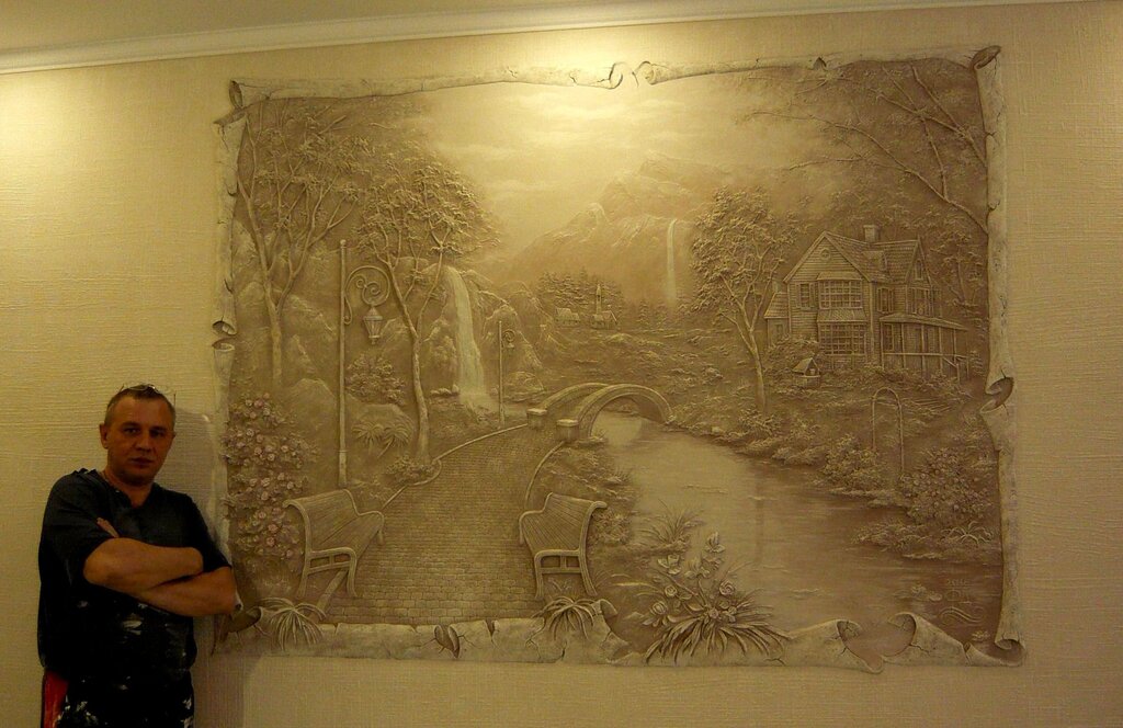 Paintings made of decorative plaster