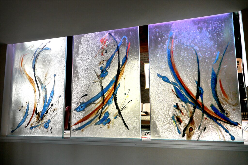 Glass paintings for interior decoration