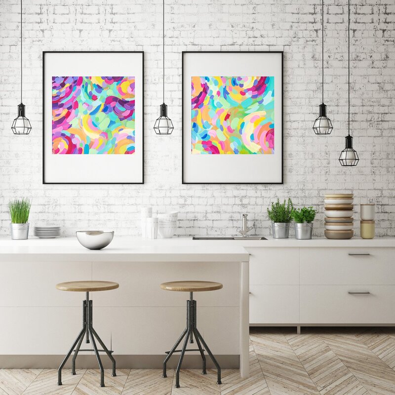 Paintings for the kitchen in gray