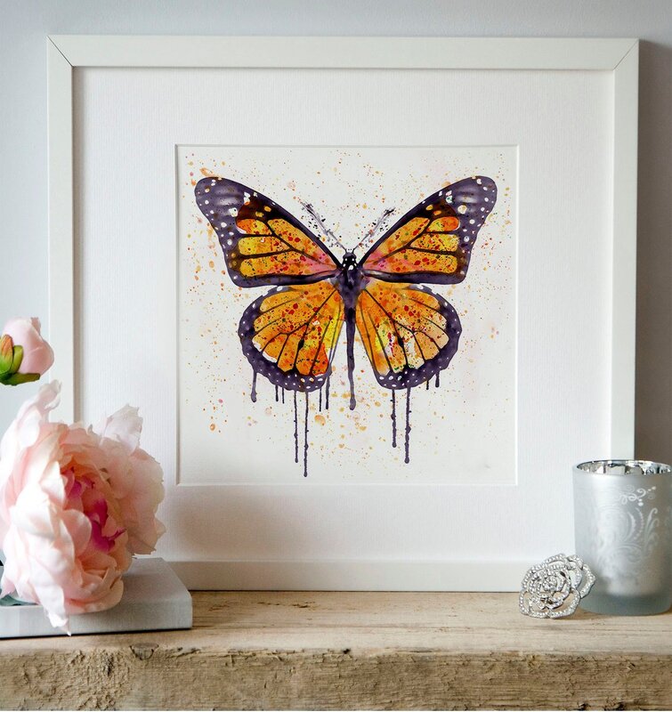 Paintings with butterflies in the interior