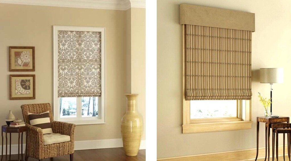 Cascading Roman shades