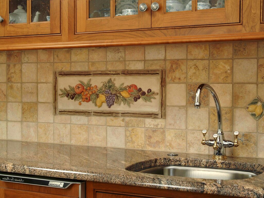 Ceramic tile for the kitchen backsplash 56 фото