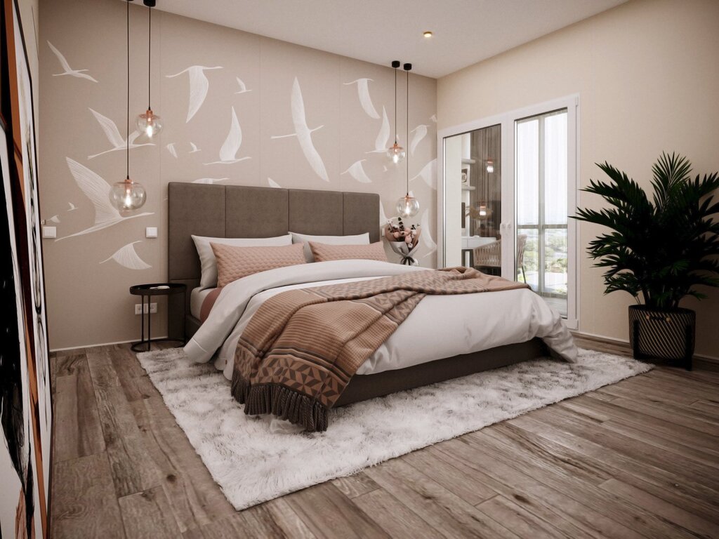 Ceramic tiles in the bedroom