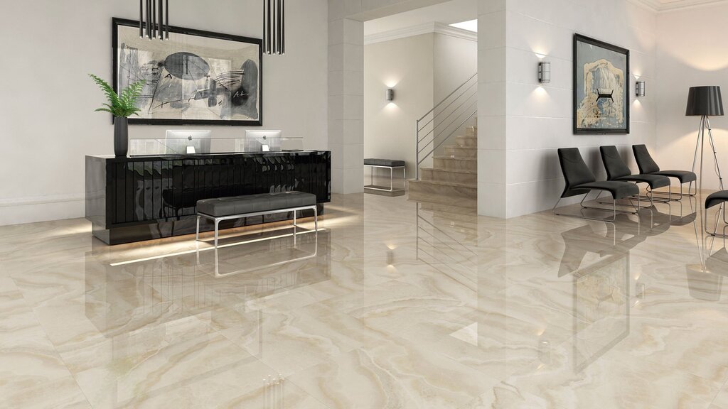 Porcelain stoneware for the kitchen floor