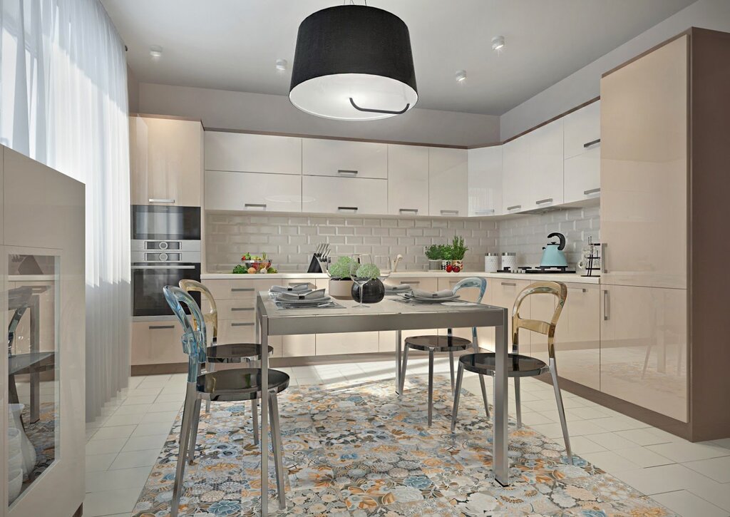 Porcelain stoneware in the kitchen interior