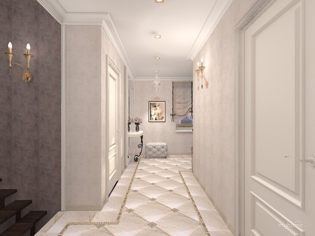 Porcelain stoneware in the corridor