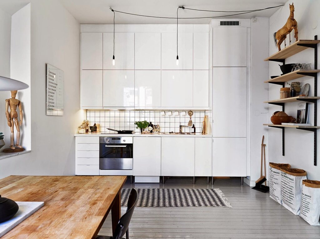 A refrigerator in Scandinavian style