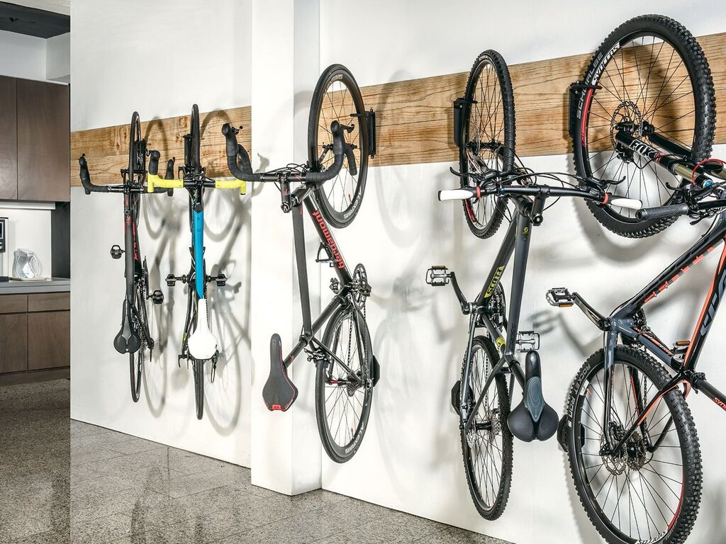 Storing a bicycle on the balcony