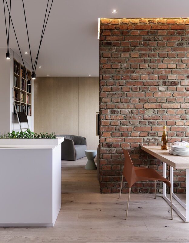 Brick in loft style