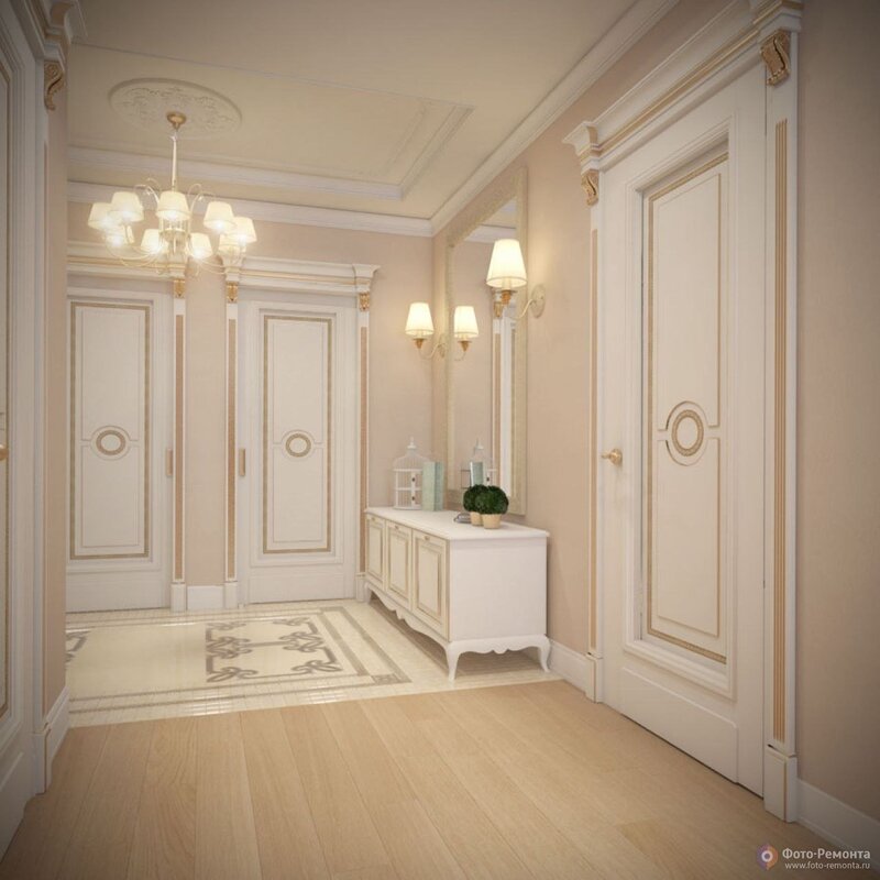 A classic hallway in light tones