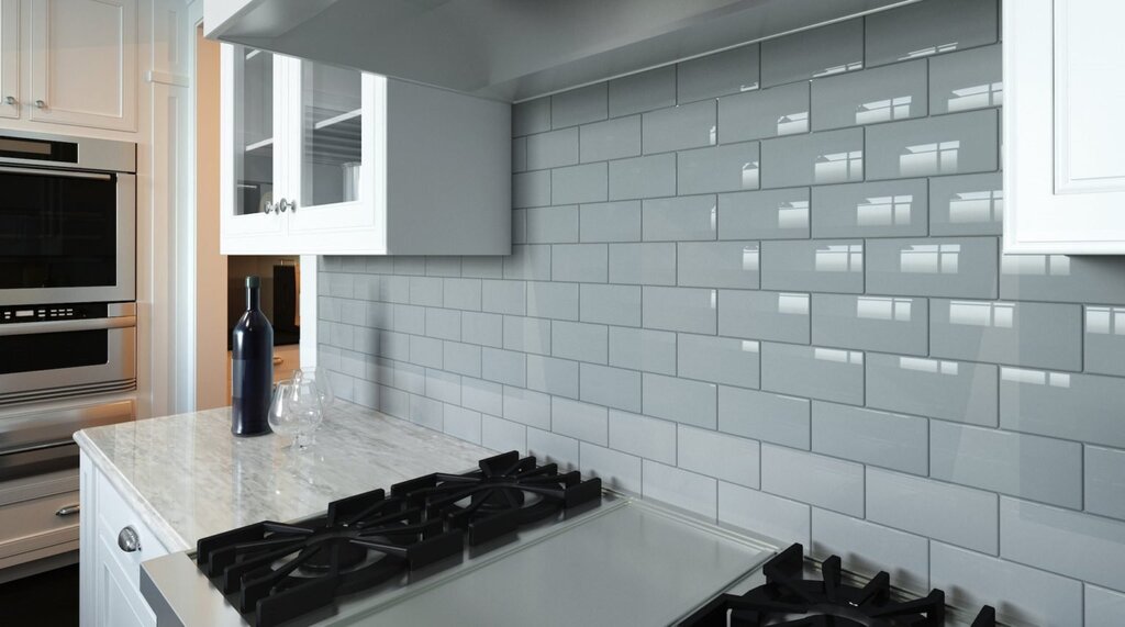 Clinker tiles for the kitchen backsplash