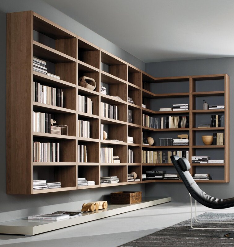 Bookshelves in the interior