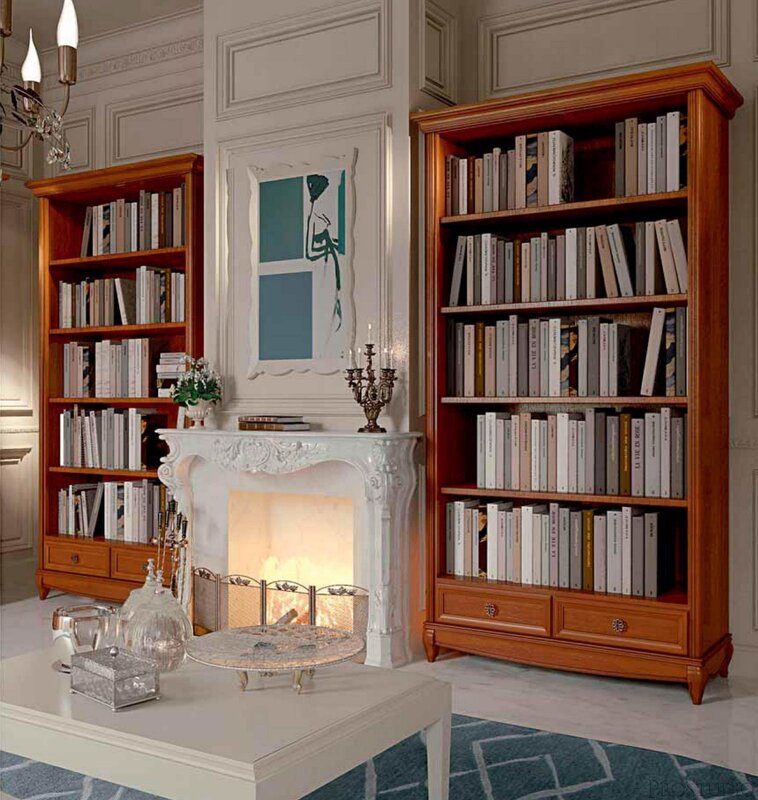 Bookshelf with fireplace 41 фото