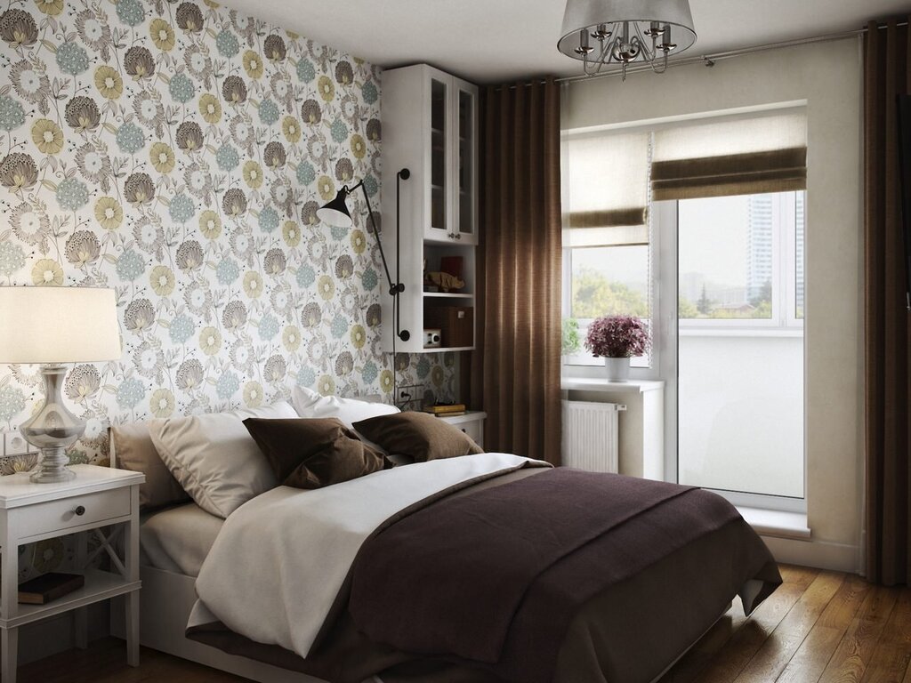 Combination of wallpapers in the bedroom