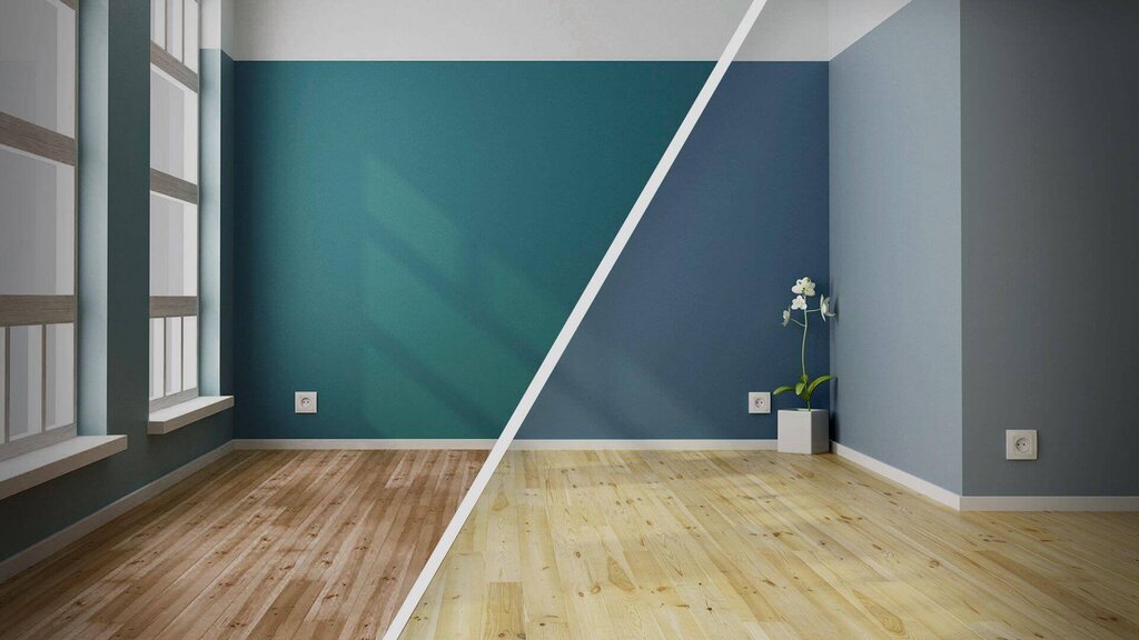 A room without baseboards