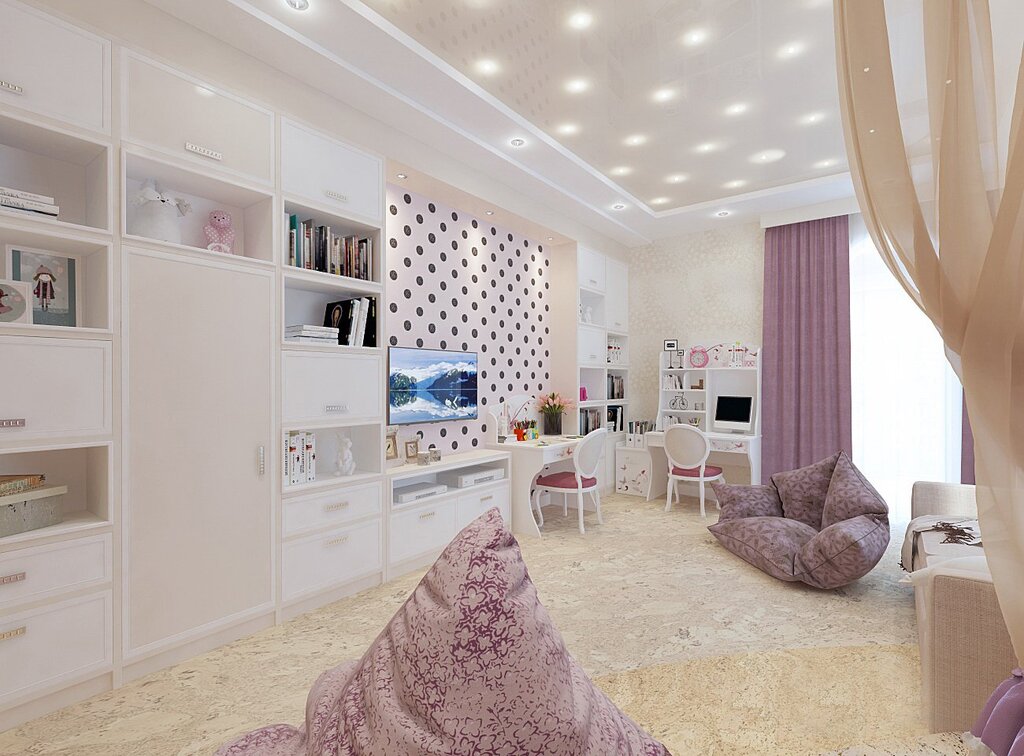 A room for a girl in light colors