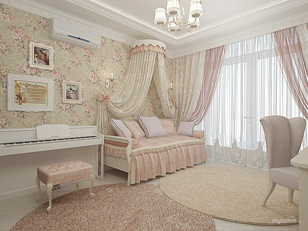 A room for a girl in a classic style