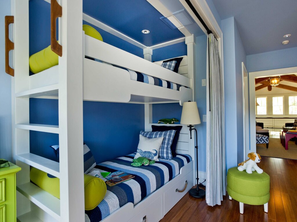 Room for boys with a bunk bed 24 фото