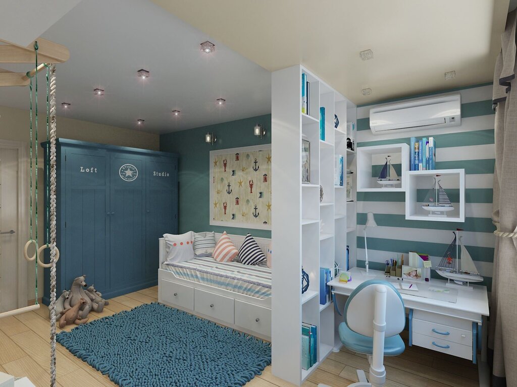 A room for children of different genders and ages