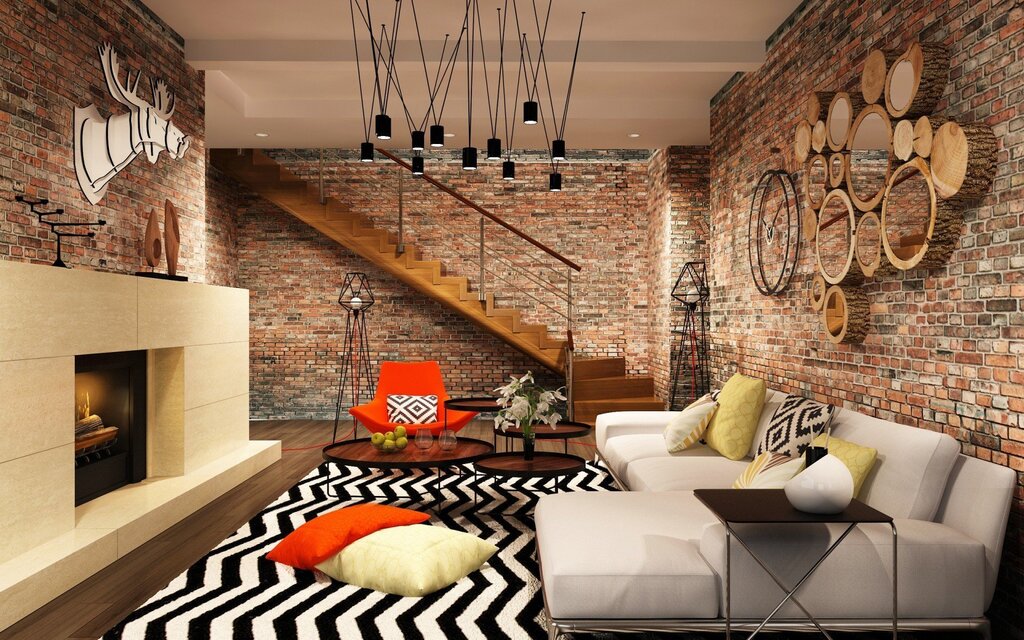 Lounge room in loft style