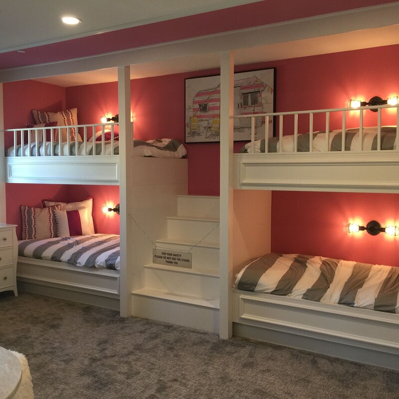 A room with a bunk bed