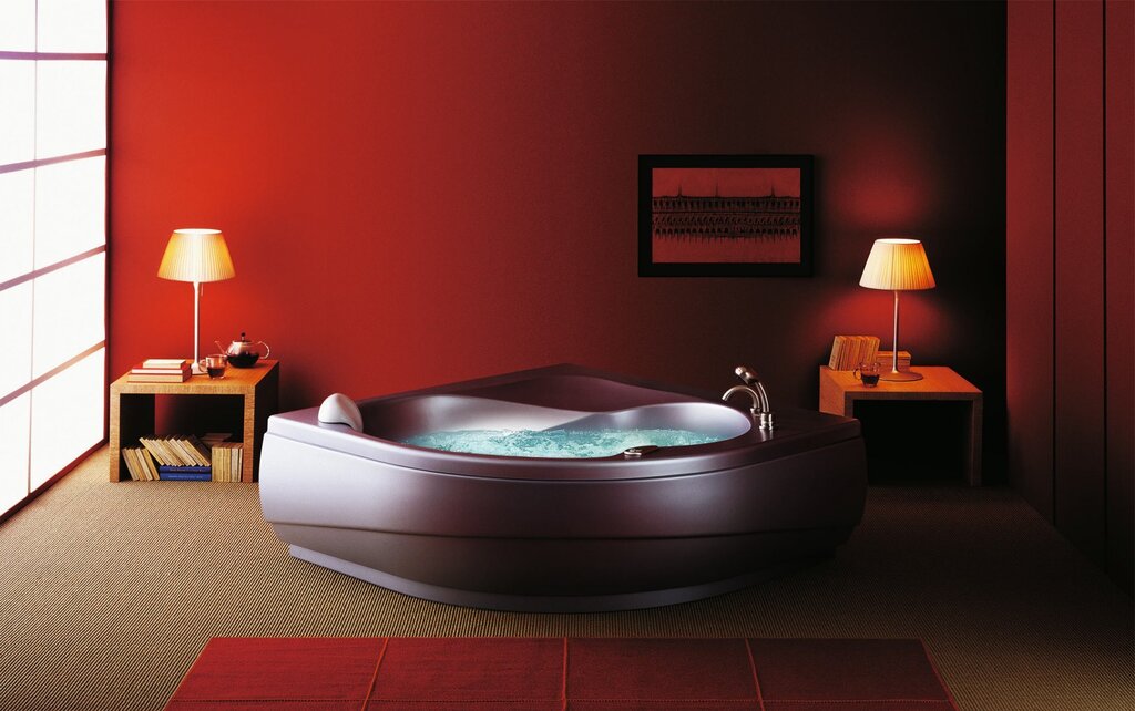 A room with a jacuzzi