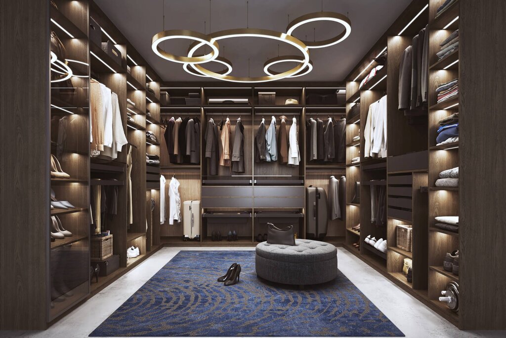 Room with a walk-in closet