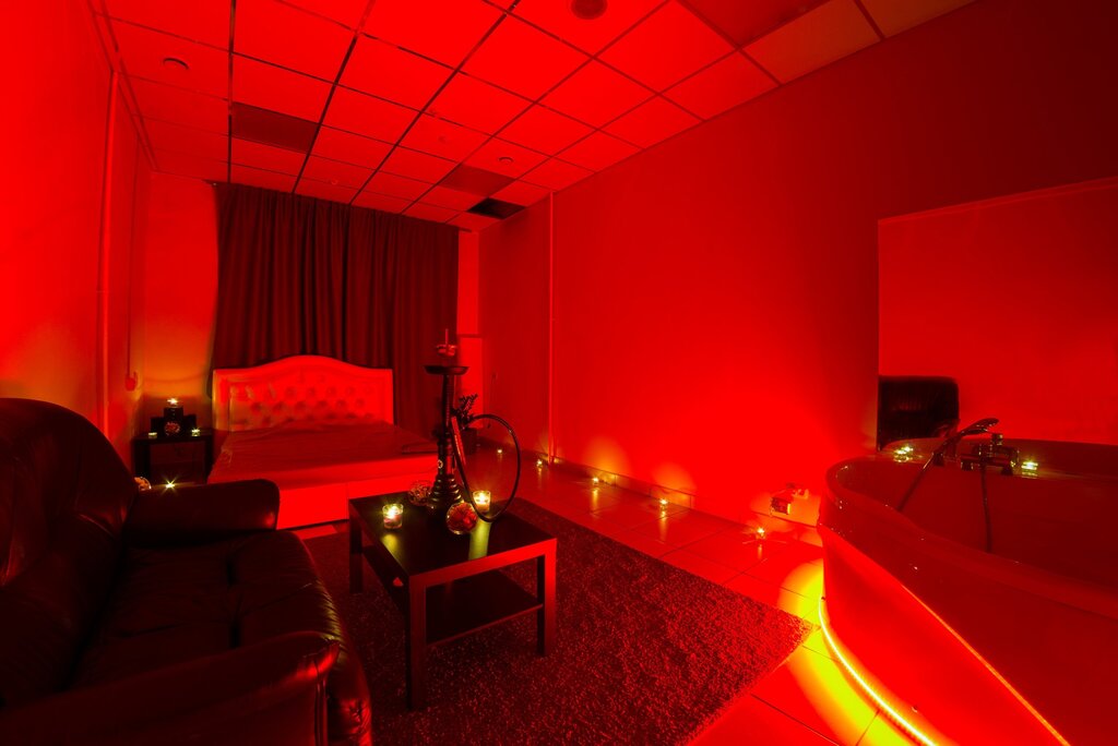 Room with red lighting