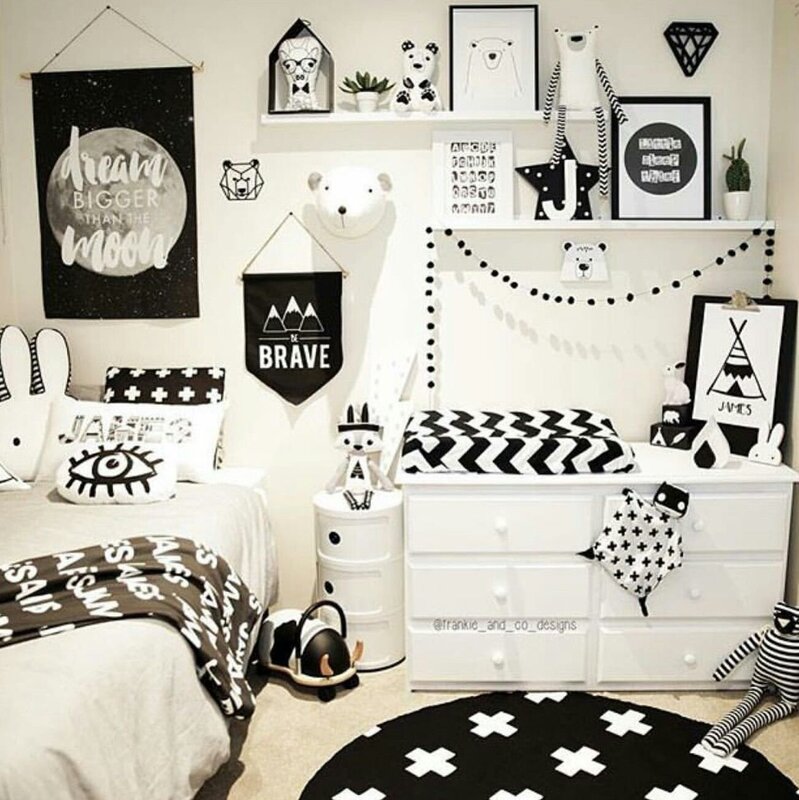 A room in black and white style