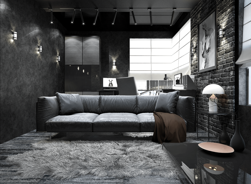 A room in black style