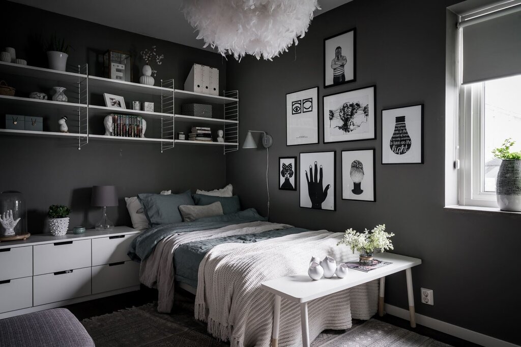 A room in black color