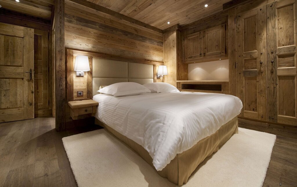 A room in a wooden style