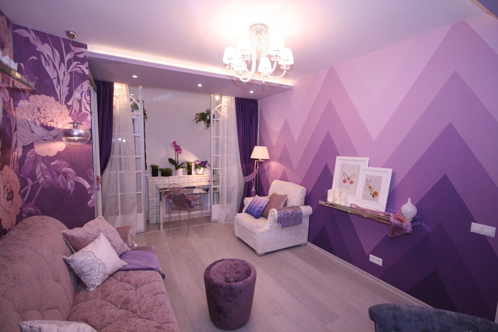 A room in purple tones