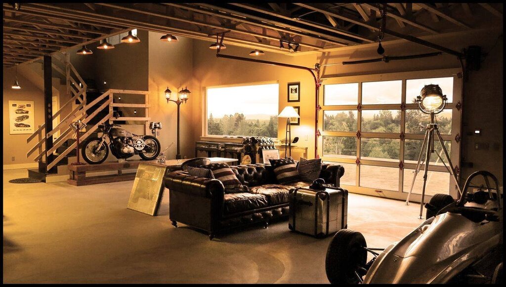 A room in a garage style