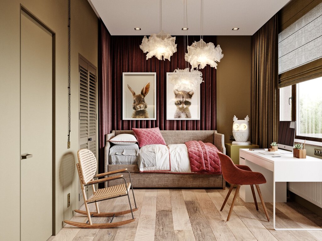 A room in brown tones