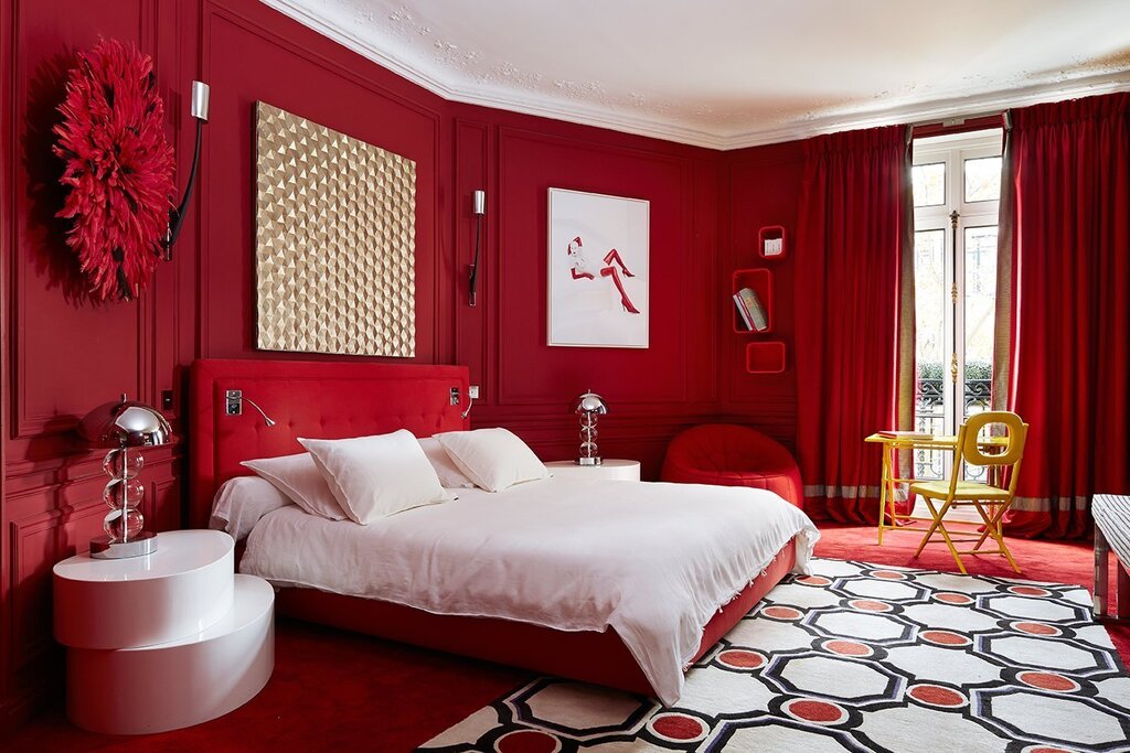 A room in red tones