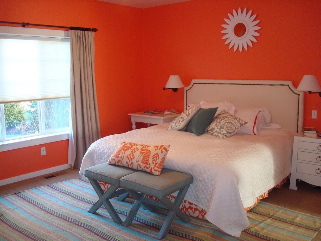 A room in peach tones