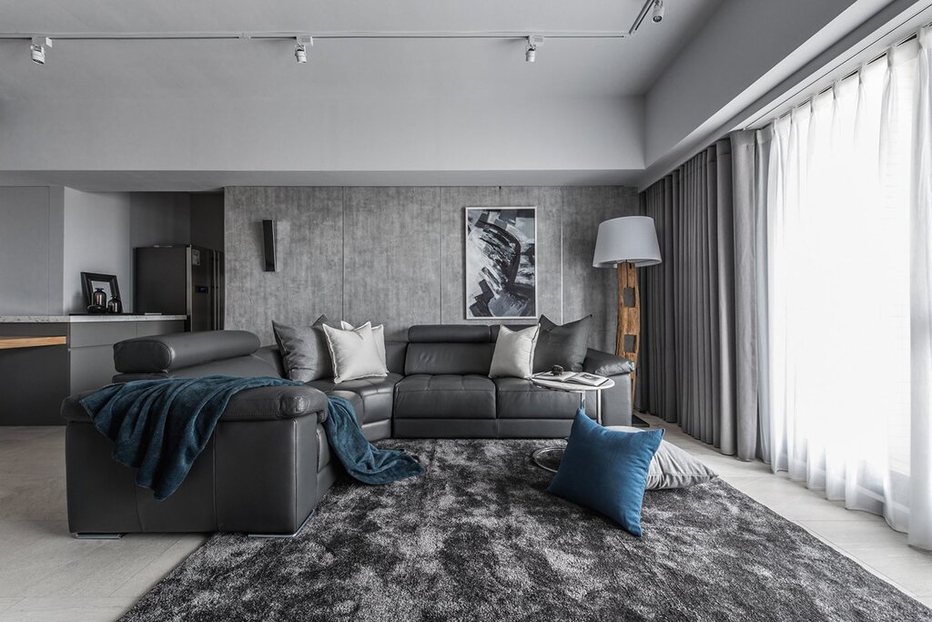 A room in gray tones