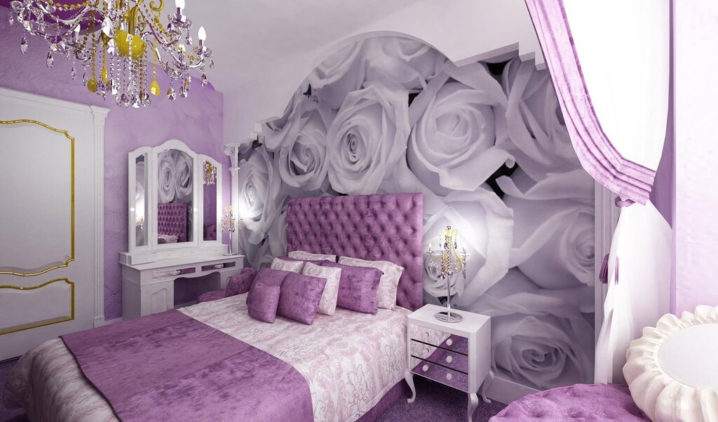 A room in lilac color