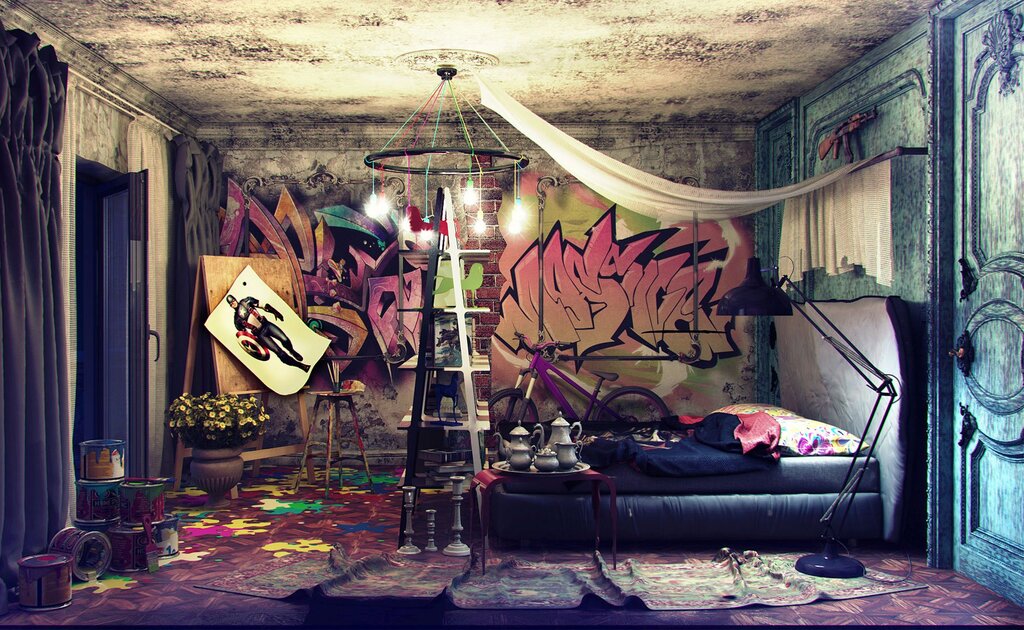 A room in the underground style