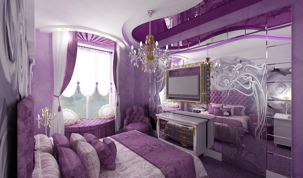 A room in purple style